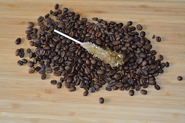 Image showing sugar on the top of coffee beans