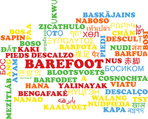 Image showing Barefoot multilanguage wordcloud background concept