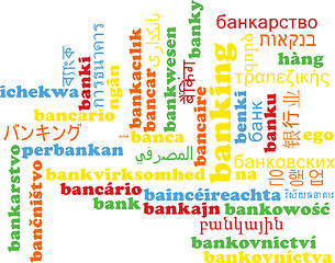 Image showing Banking multilanguage wordcloud background concept