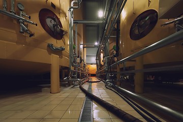 Image showing Industrial interior with welded silos