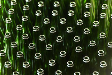 Image showing Many bottles on conveyor belt