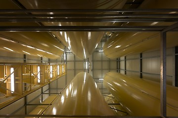 Image showing Industrial interior with welded silos