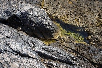 Image showing Beach with rocks and clean water