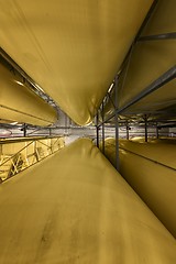 Image showing Industrial interior with welded silos