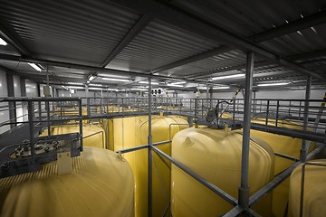 Image showing Industrial interior with welded silos