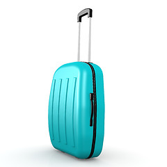 Image showing Blue luggage with white background