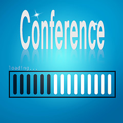 Image showing Blue loading bar with conference word 