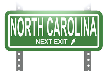 Image showing North Carolina green sign board isolated