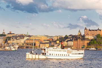 Image showing Traditional ferry in Gamla stan, Stockholm, Sweden, Europe.