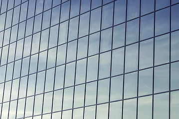 Image showing dirty glass windows of an office building