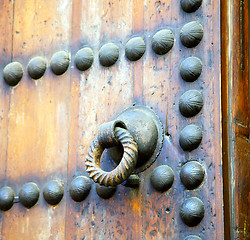 Image showing brown  morocco in africa the old wood  facade home and rusty saf