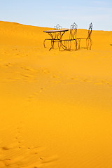 Image showing   and seat in   morocco    africa yellow sand