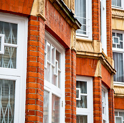 Image showing window in europe london old red brick wall and      historical 