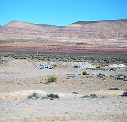 Image showing valley hill   in   africa morocco the atlas dry mountain ground 