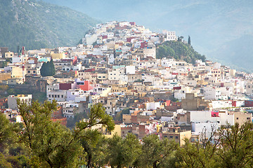 Image showing old city in morocco   and landscape valley