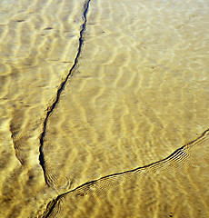 Image showing morocco in africa brown coastline wet sand beach near atlantic o