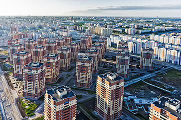 Image showing Bird eye view on sleeping neighborhood. Tyumen. Russia