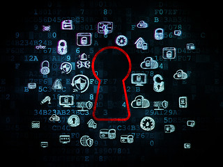 Image showing Security concept: Keyhole on Digital background