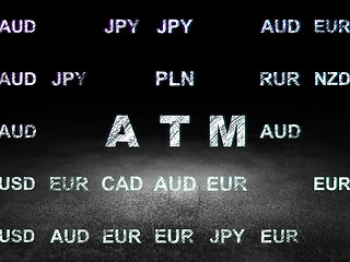 Image showing Money concept: ATM in grunge dark room