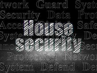 Image showing Protection concept: House Security in grunge dark room