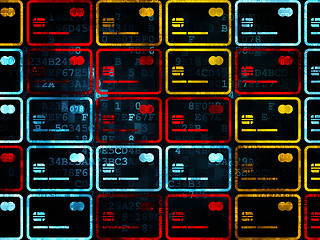 Image showing Banking concept: Credit Card icons on Digital background