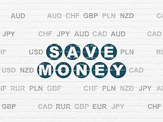 Image showing Currency concept: Save Money on wall background