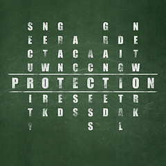 Image showing Security concept: word Protection in solving Crossword Puzzle