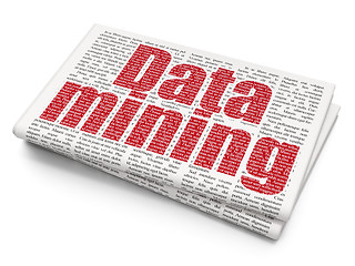 Image showing Data concept: Data Mining on Newspaper background