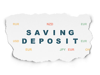 Image showing Currency concept: Saving Deposit on Torn Paper background