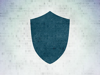 Image showing Privacy concept: Shield on Digital Paper background