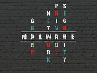 Image showing Security concept: word Malware in solving Crossword Puzzle