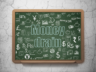 Image showing Money concept: Money Drain on School Board background