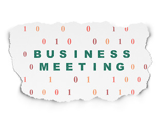 Image showing Business concept: Business Meeting on Torn Paper background