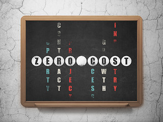 Image showing Finance concept: word Zero cost in solving Crossword Puzzle