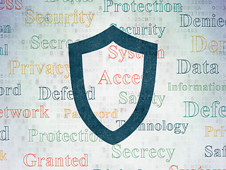 Image showing Privacy concept: Contoured Shield on Digital Paper background