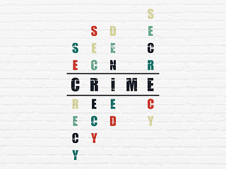 Image showing Safety concept: word Crime in solving Crossword Puzzle