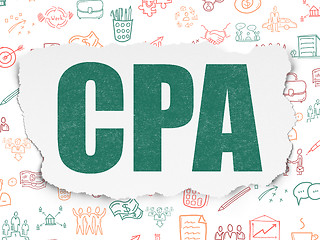 Image showing Business concept: CPA on Torn Paper background