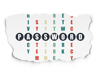 Image showing Security concept: word Password in solving Crossword Puzzle