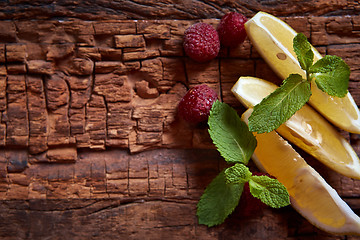 Image showing Raspberry, Mint and lemon