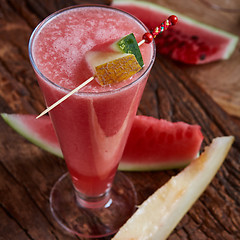 Image showing Healthy watermelon smoothie