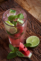 Image showing Homemade watermelon lemonade 