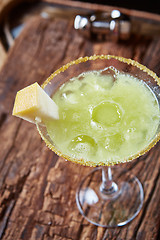 Image showing Green margarita melon cocktail 