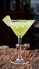 Image showing Green margarita melon cocktail 