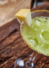 Image showing Green margarita melon cocktail 