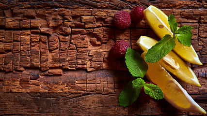 Image showing Raspberry, Mint and lemon