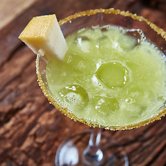 Image showing Green margarita melon cocktail 