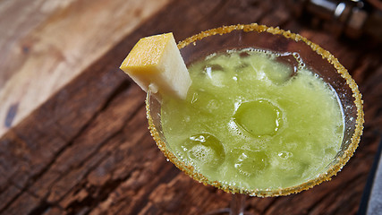 Image showing Green margarita melon cocktail 