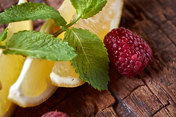 Image showing Raspberry, Mint and lemon