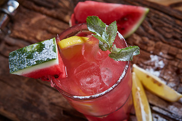 Image showing Homemade watermelon lemonade 