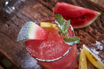 Image showing Homemade watermelon lemonade 